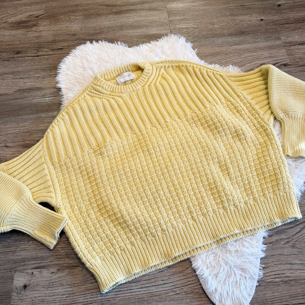 The Knotty Ones Delcia Chunky Knit Sweater One Size Lemon Yellow Butter